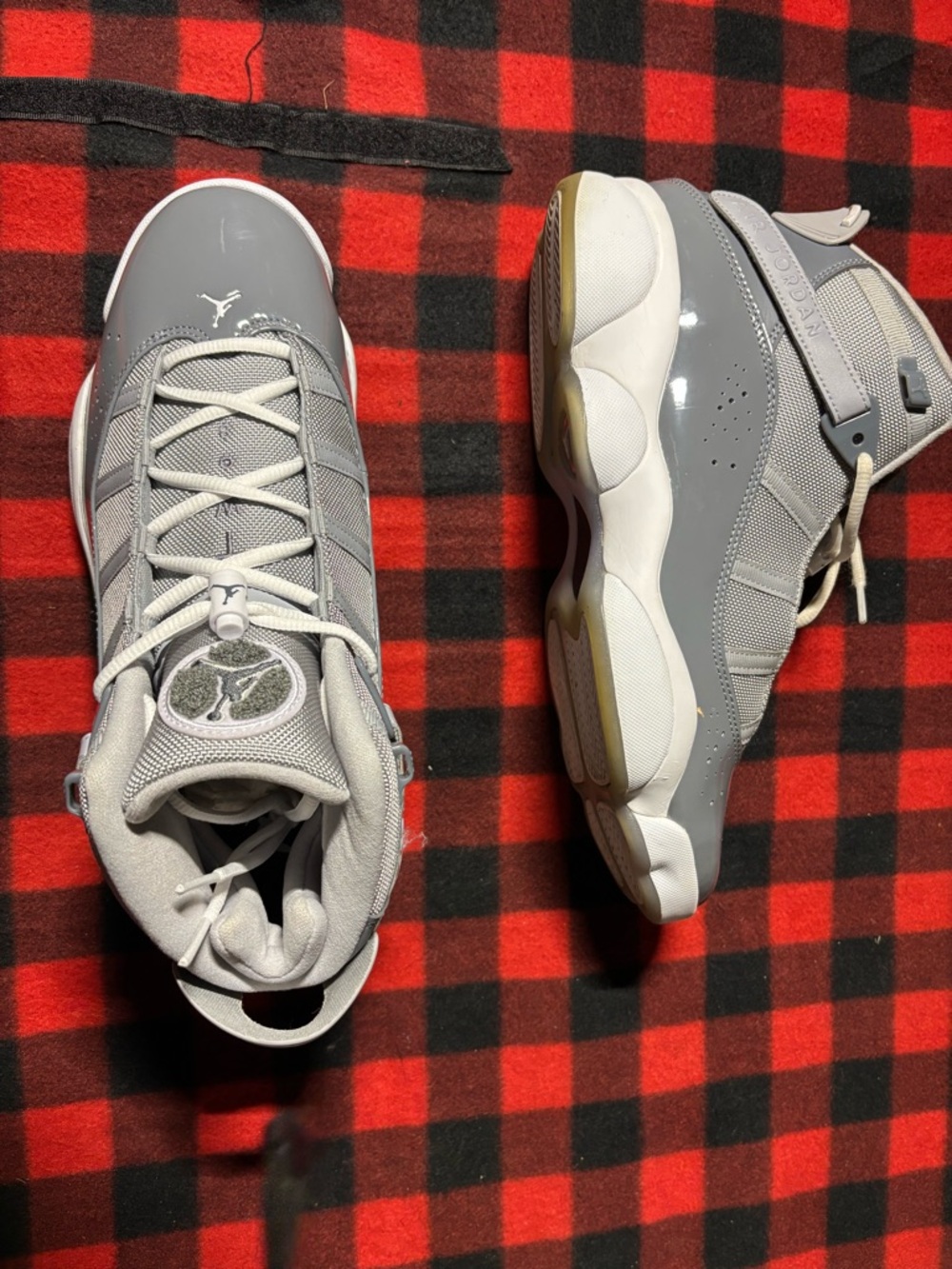 Air Jordan 6 Rings Grey/White/Wolf Grey Basketball Sneakers